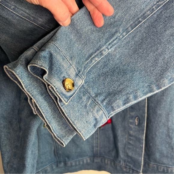 Quacker Factory Vintage Rose Embroidered Denim Button Front Jacket Size 2X - Picture 5 of 15